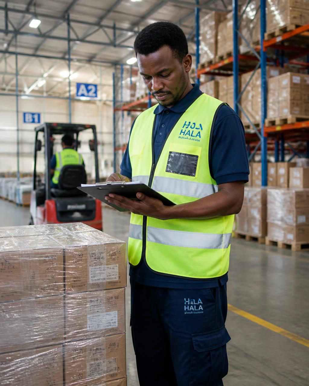 Logistics professionals at work